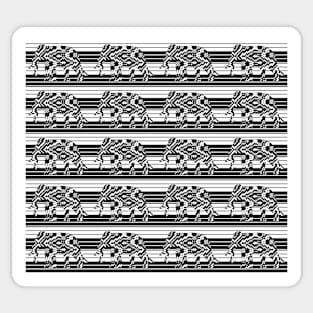 elephant on stripe , black and white Sticker